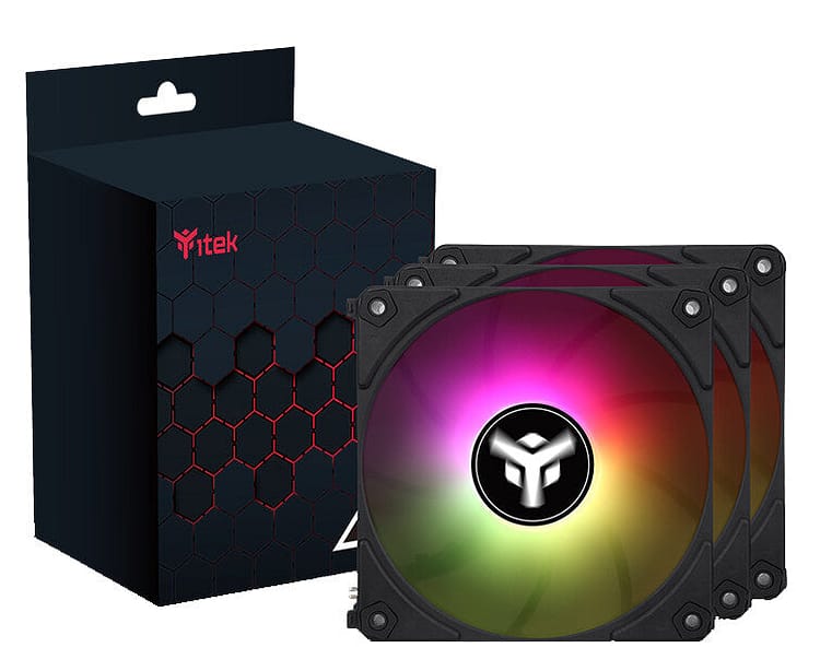 Kit 3x Ventola per case UW12 Black – 12cm- ARGB Sync 5V 3pin- 4pin PWM- Senza fili