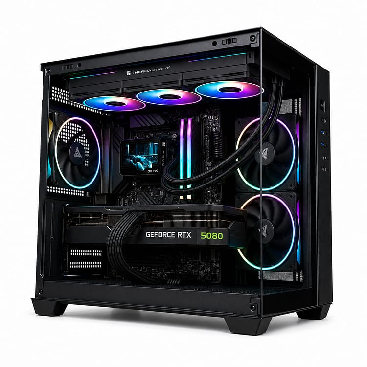 PC Gaming BROSS TOR VISION X3D – Ryzen 7 9800X3D, RTX 5080 16GB, 64GB DDR5, SSD NVMe 2TB, Thermalright Wonder Vision 360