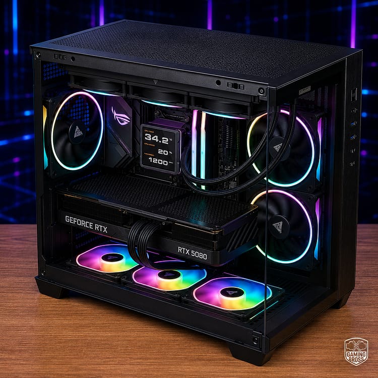 PC Gaming BROSS TOR VISTEK X3D | Ryzen 7 9800X3D, RTX 5080, COUGAR Poseidon Vistek Pro 360 TFT